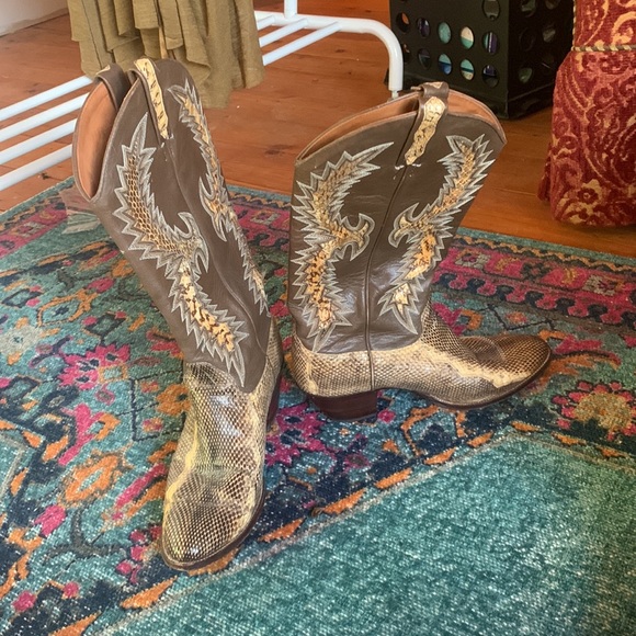 Dan Post Snake Skin Cowboy Boots - Picture 4 of 4